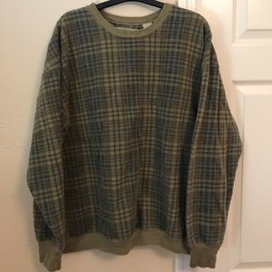 Vintage Green Plaid Crewneck Sweater